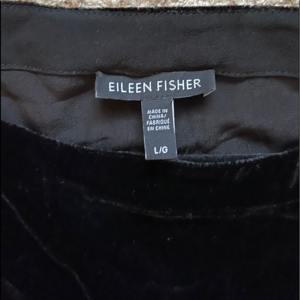 🔴 SOLD Eileen Fisher Black Velvet Silk Tunic | L - Picture 8 of 11